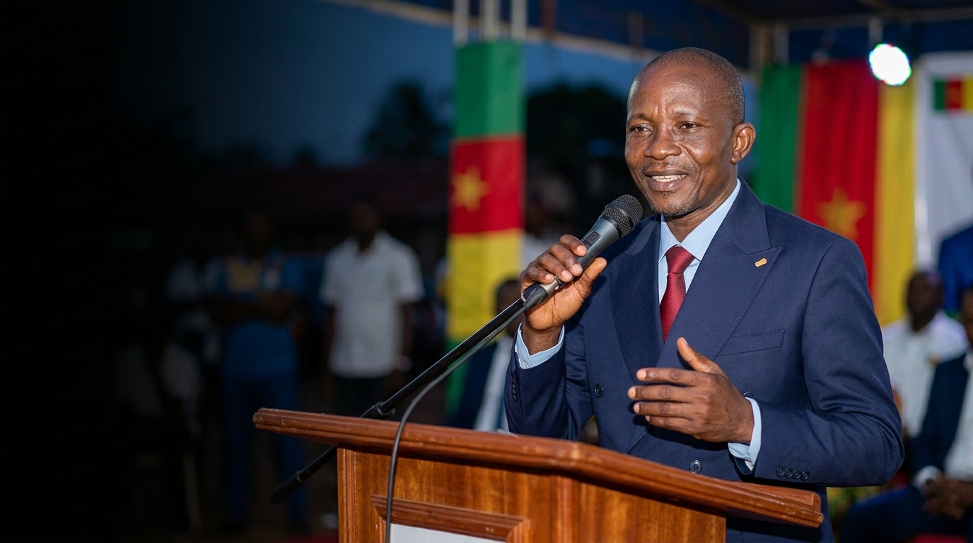 BANGDA ALIM Jean Calvin s'adressant aux citoyens de Bétaré-Oya